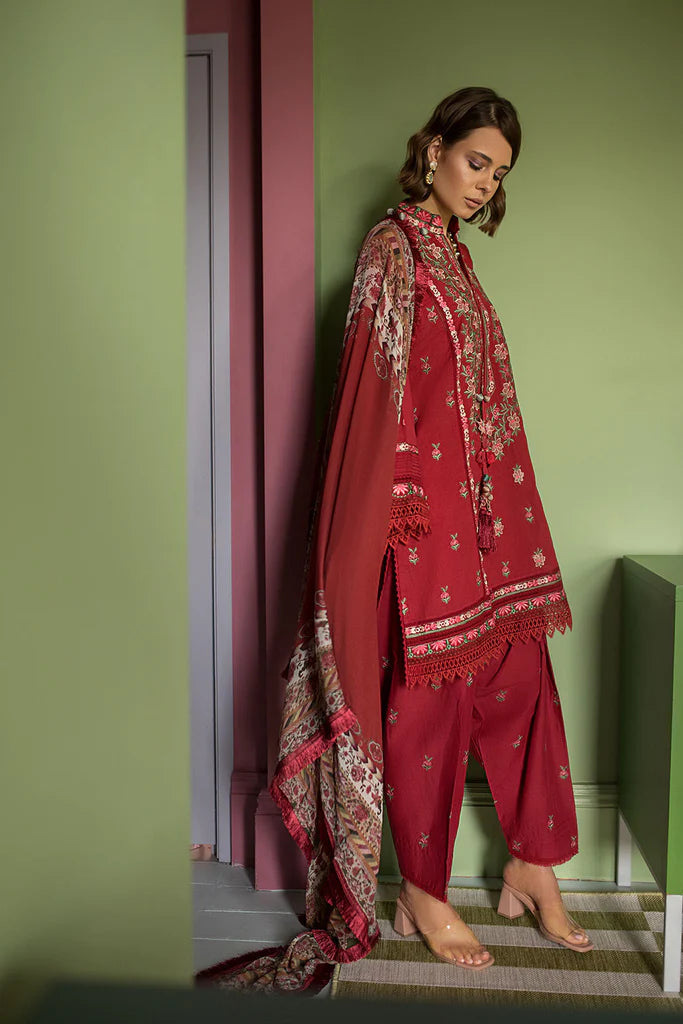 Vital By Sobia Nazir Stitched 3 Piece Embroidered Lawn Suit SN24V 10B - Eid Summer Collection