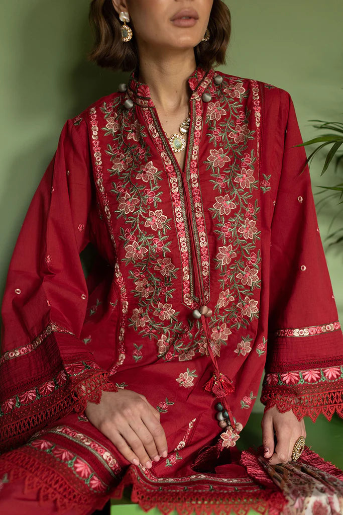 Vital By Sobia Nazir Stitched 3 Piece Embroidered Lawn Suit SN24V 10B - Eid Summer Collection