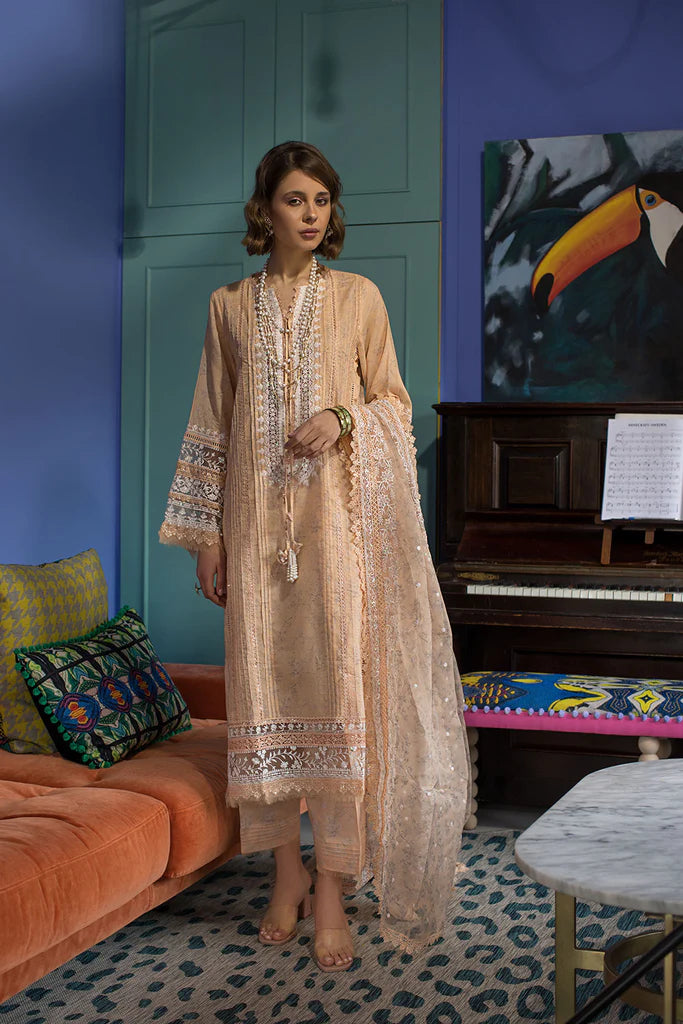 Vital By Sobia Nazir Stitched 3 Piece Embroidered Lawn Suit SN24V 1B - Eid Summer Collection