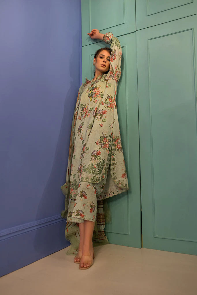 Vital By Sobia Nazir Stitched 3 Piece Embroidered Lawn Suit SN24V 5A - Eid Summer Collection