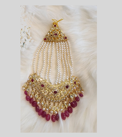 Royal Jhumer Made on 6 Carat Gold Real Emerald, Real Water Pearls, Polki & Real Ruby S-14 D & M COLLECTION AND NIZAMI JEWELRY